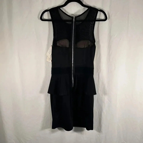 New Speechless Mini Dress Women's Medium Black Gold Sequin Sleeveless Sheer Neck - Picture 8 of 11